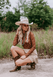 Brown Desert Cowgirl Sheer Top | Shirts & Tops | Brown Desert Cowgirl Sheer Top