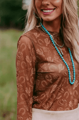 Brown Desert Cowgirl Sheer Top