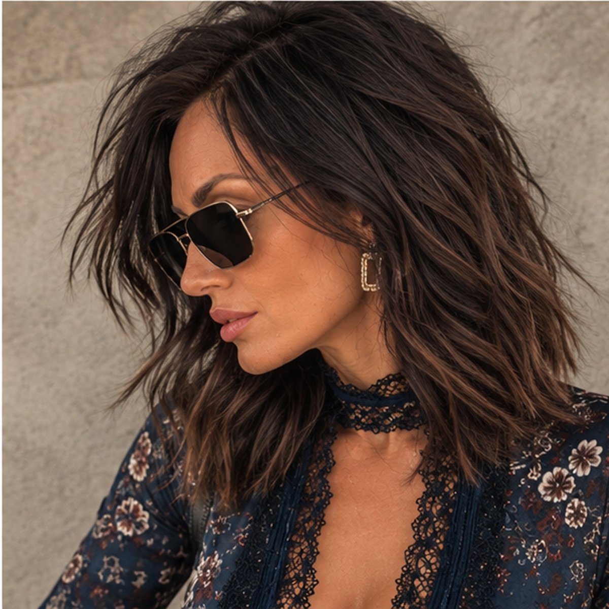 By You Top | Floral Lace V-Neck Bell Sleeve Blouse - Shirts & Tops