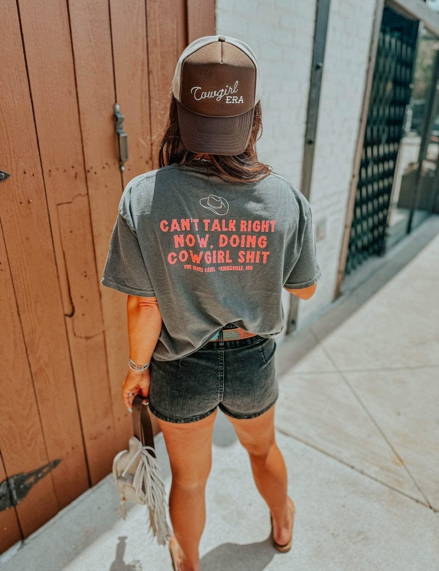 "Can't Talk, Cowgirl" Women's Western Graphic Tee — Nashville Country Concert & Rodeo Shirt | Shirts & Tops | "Can't Talk, Cowgirl" Women's Western Graphic Tee — Nashville Country Concert & Rodeo Shirt