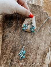 Checkered Bolt Western Earrings | jewerly | Checkered Bolt Western Earrings