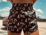Cowgirl Black Branded Athletic Leisure Shorts