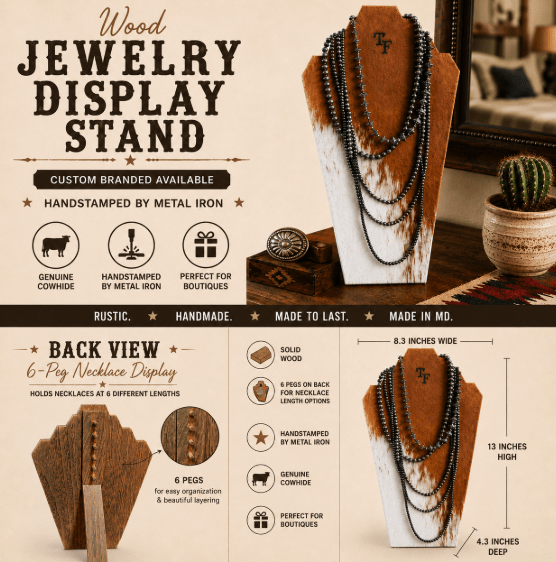 Cowhide Necklace Jewelry Stand | jewelry holder | Cowhide Necklace Jewelry Stand