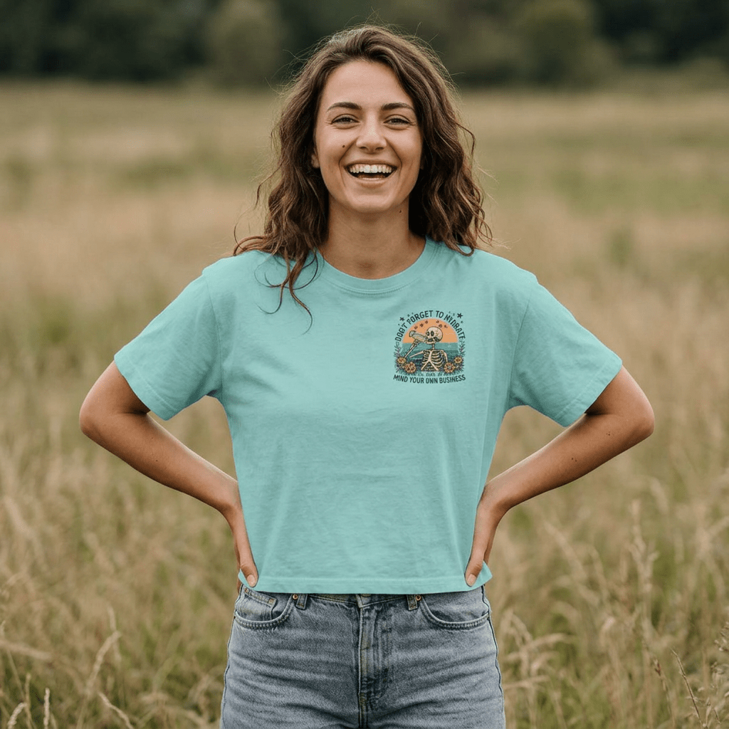 Don’t Forget to Hydrate Semi - Cropped Graphic Tee | T-Shirt | Don’t Forget to Hydrate Semi - Cropped Graphic Tee