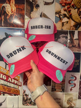 "Drunker" Funny Vacation Trucker Hat — Bachelorette & Girls Weekend Party Hat