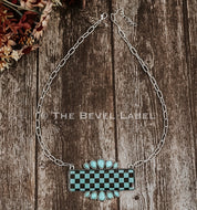Elijah Checkered Pendant Necklace | necklace | Elijah Checkered Pendant Necklace
