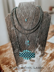 Elijah Checkered Pendant Necklace | necklace | Elijah Checkered Pendant Necklace