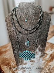 Elijah Checkered Pendant Necklace | necklace | Elijah Checkered Pendant Necklace