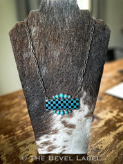 Elijah Checkered Pendant Necklace | necklace | Elijah Checkered Pendant Necklace