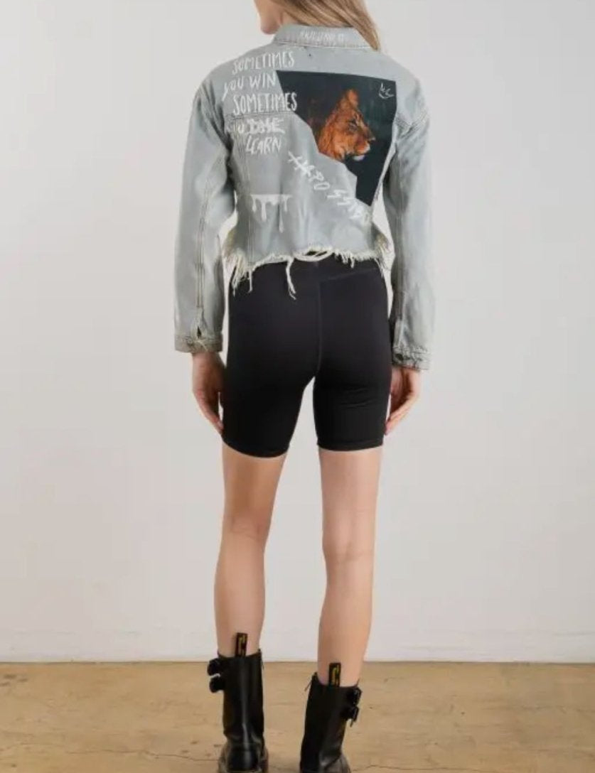 Fearlessly Impossible Faded Denim Jacket - jacket