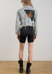 Fearlessly Impossible Faded Denim Jacket - jacket