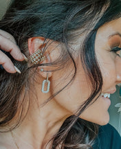 Gold Link Drop Earrings – Crystal Chain Statement | jewerly | Gold Link Drop Earrings – Crystal Chain Statement