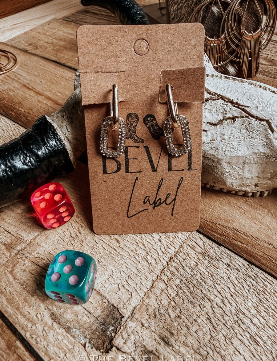 Gold Link Drop Earrings – Crystal Chain Statement | jewerly | Gold Link Drop Earrings – Crystal Chain Statement
