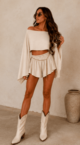 Golden Hour Getaway Set | Cream Two Piece Resort Set | Coastal Cowgirl Summer Outfit