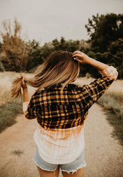 Joselynn Yellow Vintage and Distressed Bleached Ladies Flannel | FLANNEL | Joselynn Yellow Vintage and Distressed Bleached Ladies Flannel - Western Boho Chic Boutique