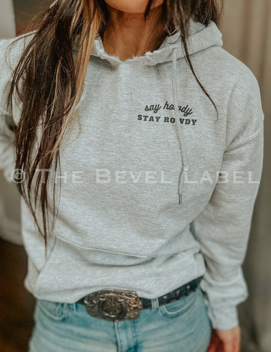 Ladies Say Howdy Pretty Little Poison Grey Country Cowgirl Hoodie - Hoodie