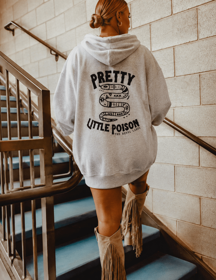 Ladies Say Howdy Pretty Little Poison Grey Country Cowgirl Hoodie | Hoodie | Ladies Say Howdy Pretty Little Poison Grey Country Cowgirl Hoodie