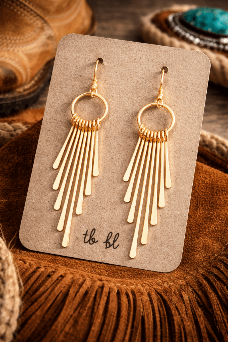 Lassie Tassels – Gold Fringe Western Dangle Earrings | Lightweight Boho Statement Earrings | jewerly | Lassie Tassels – Gold Fringe Western Dangle Earrings | Lightweight Boho Statement Earrings