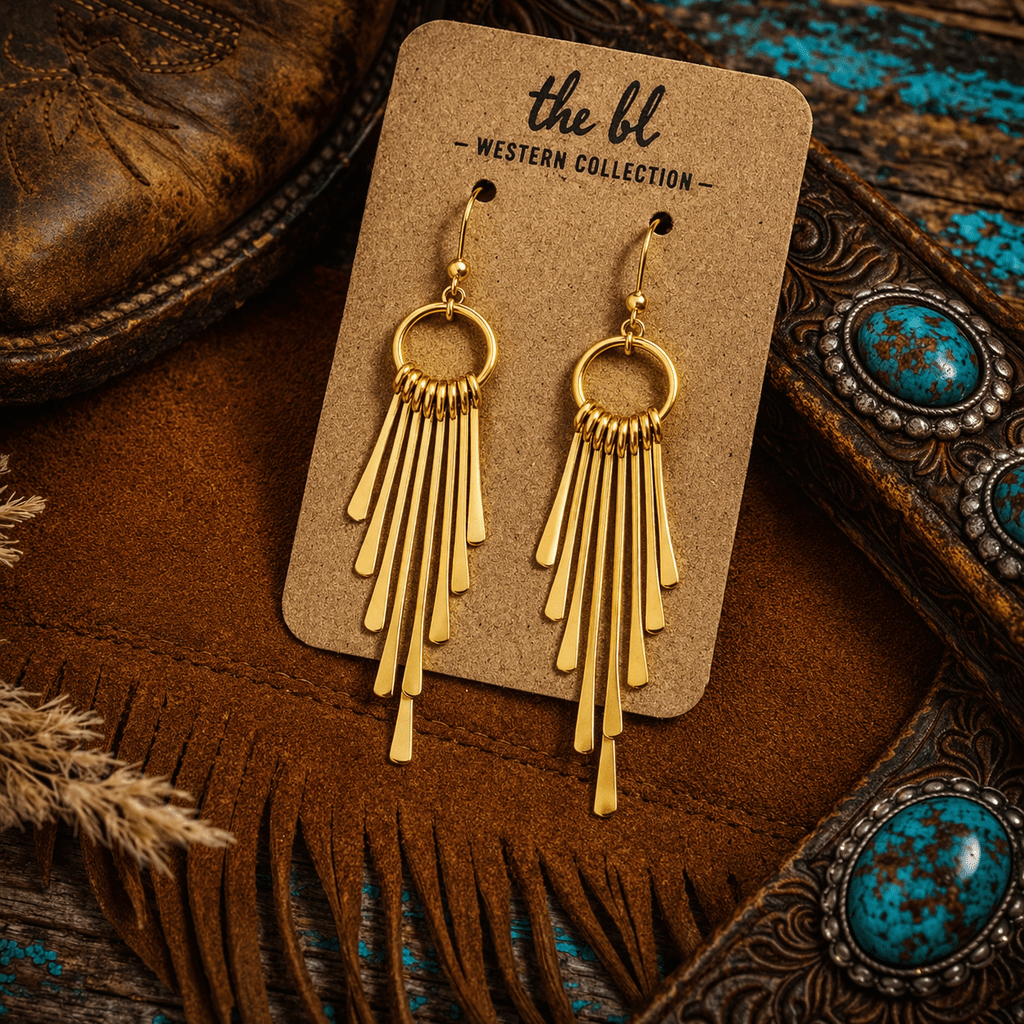 Lassie Tassels – Gold Fringe Western Dangle Earrings | Lightweight Boho Statement Earrings | jewerly | Lassie Tassels – Gold Fringe Western Dangle Earrings | Lightweight Boho Statement Earrings