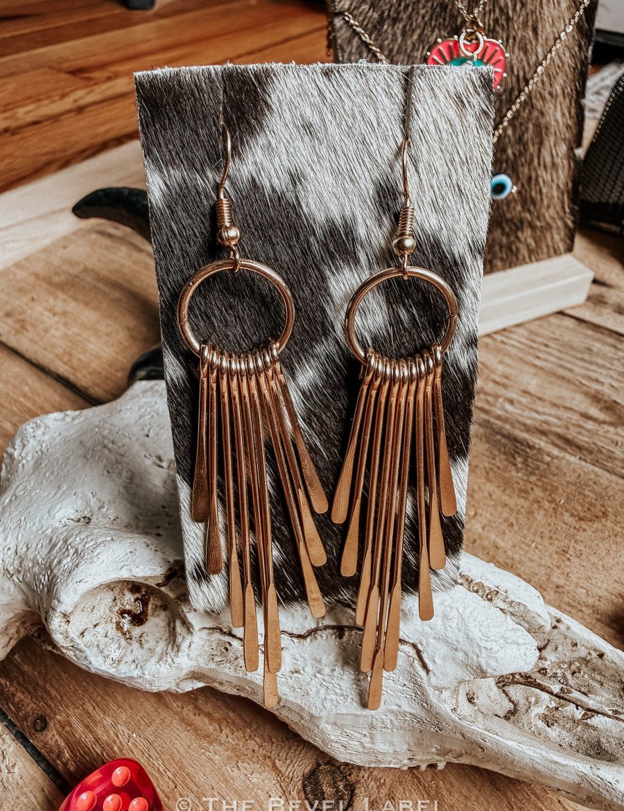 Lassie Tassels – Gold Fringe Western Dangle Earrings | Lightweight Boho Statement Earrings | jewerly | Lassie Tassels – Gold Fringe Western Dangle Earrings | Lightweight Boho Statement Earrings