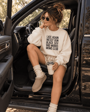 Late Again Messy Bun Moms Club Sweatshirt | Sweatshirt | Late Again Messy Bun Moms Club Sweatshirt