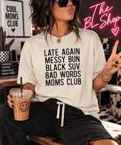 Messy Bun Black SUV Mom Shirt | The Bevel Label | T-Shirt | Messy Bun Black SUV Mom Shirt | The Bevel Label