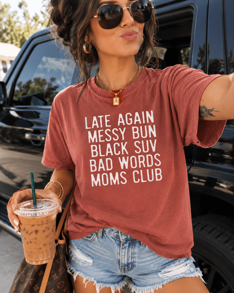 Messy Bun Black SUV Mom Shirt | The Bevel Label | T-Shirt | Messy Bun Black SUV Mom Shirt | The Bevel Label