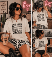 Messy Bun Black SUV Mom Shirt | The Bevel Label | T-Shirt | Messy Bun Black SUV Mom Shirt | The Bevel Label