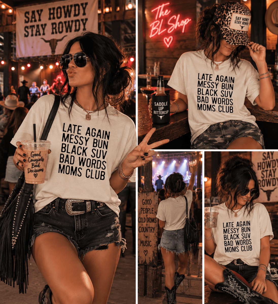 Messy Bun Black SUV Mom Shirt | The Bevel Label | T-Shirt | Messy Bun Black SUV Mom Shirt | The Bevel Label