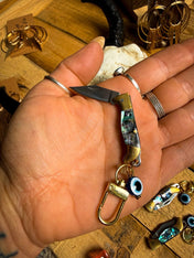 Outlaw Protection Keychain – Mini Knife + Evil Eye Charm | Keychains | Outlaw Protection Keychain – Mini Knife + Evil Eye Charm