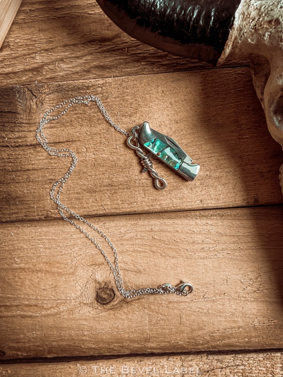 Outlaw Protection Necklace – Sterling Silver Barbed Wire Knife Pendant | necklace | Outlaw Protection Necklace – Sterling Silver Barbed Wire Knife Pendant