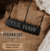 Personalized Western Bar Necklace | Custom Stainless Steel Name Necklace