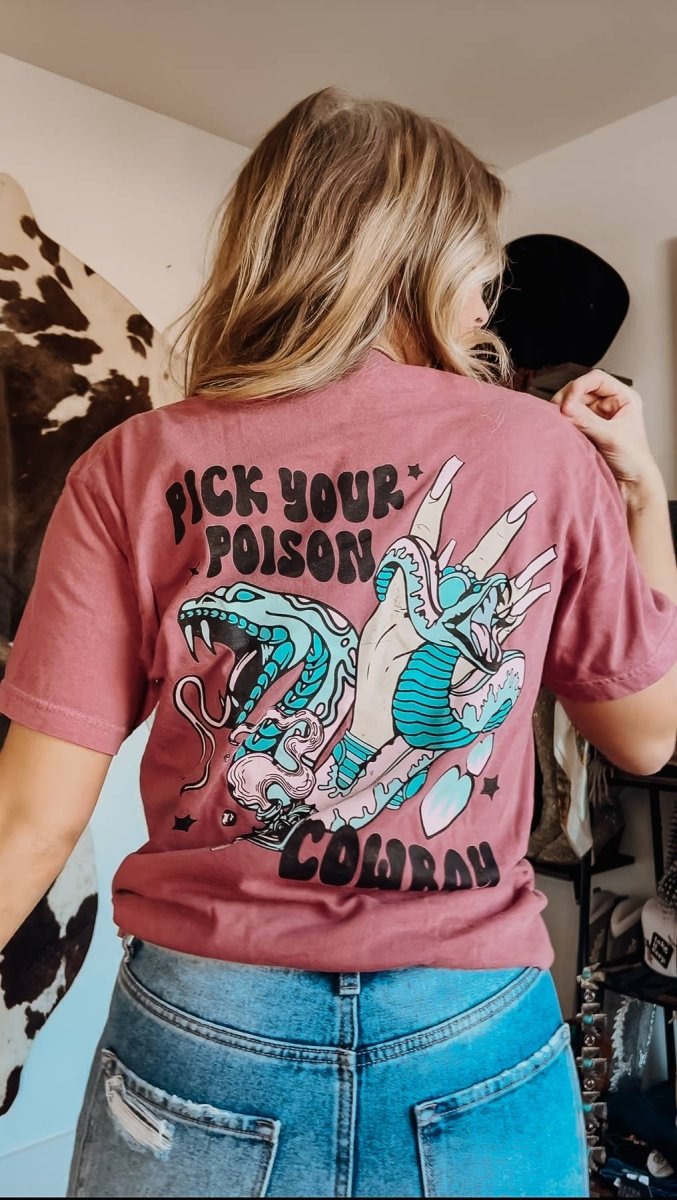 Pick Your Poison Cowboy Western Graphic T-Shirt | T-Shirt |