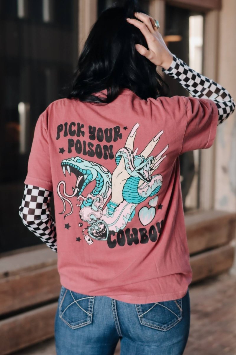 Pick Your Poison Cowboy Western Graphic T-Shirt - T-Shirt