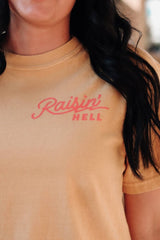 "Raisin' Hell" Women's Western Graphic Tee — Funny Country Concert & Bachelorette Shirt