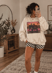 Retro Horror Show Sweatshirt | Vintage Slasher Graphic Crewneck | Halloween Horror Movie Sweatshirt | Cream Oversized Graphic Pullover | Sweatshirt | Retro Horror Show Sweatshirt | Vintage Slasher Graphic Crewneck | Halloween Horror Movie Sweatshirt | Cream Oversized Graphic Pullover