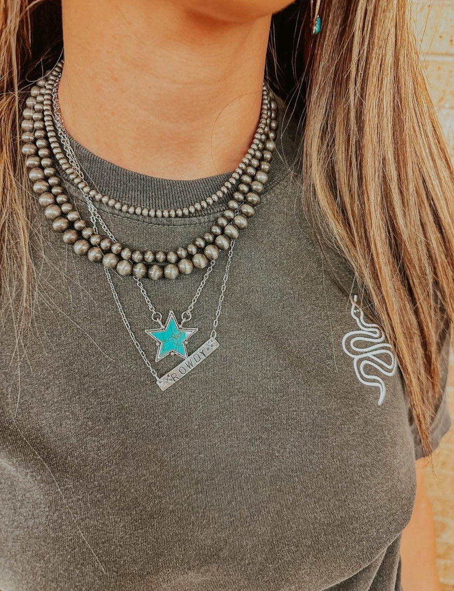 Rowdy Stamped Bar Necklace - necklace
