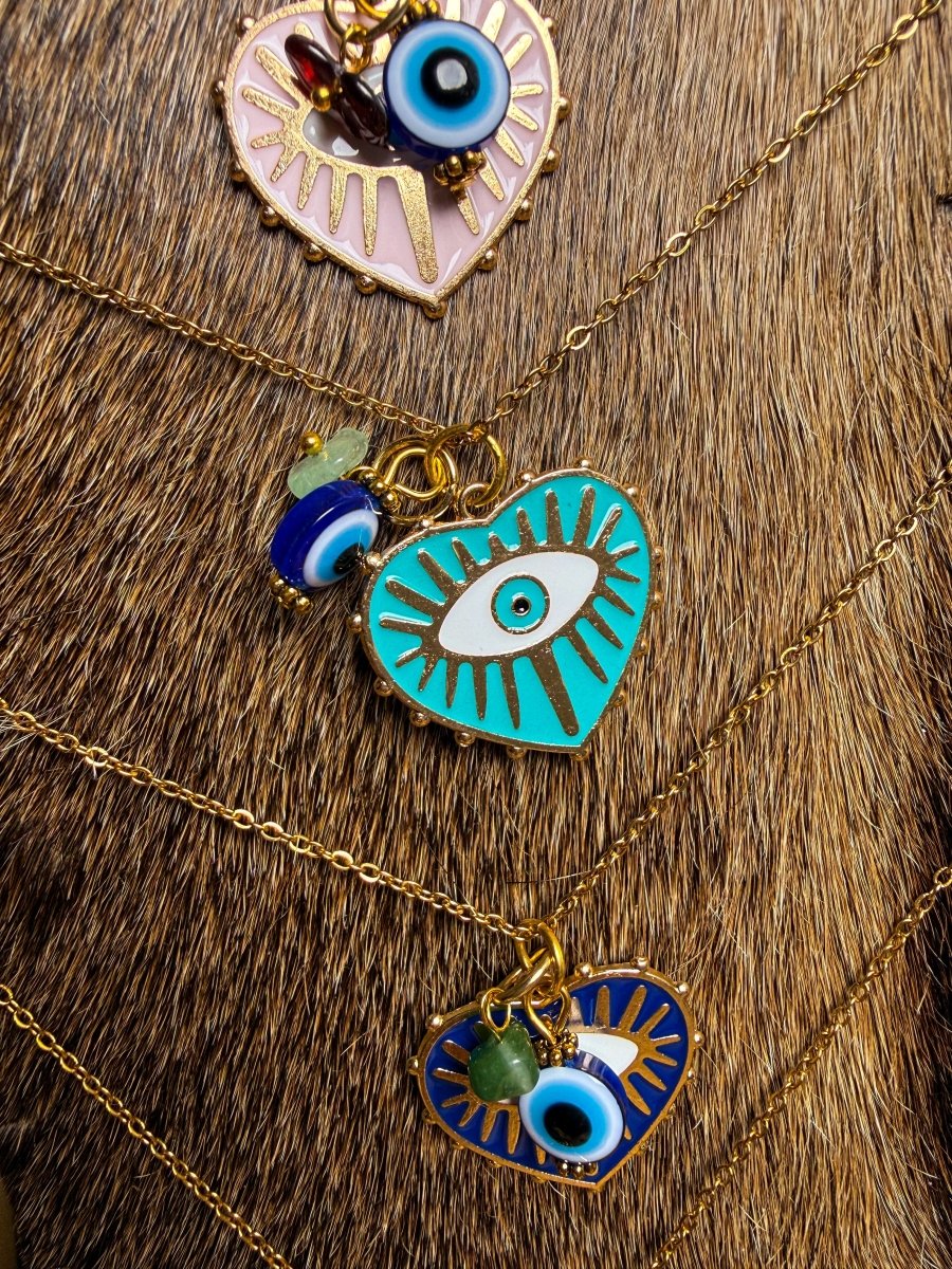Sacred Heart Eye Protection Necklace – Gold Evil Eye Pendant | necklace | Sacred Heart Eye Protection Necklace – Gold Evil Eye Pendant