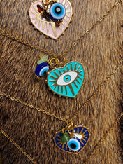 Sacred Heart Eye Protection Necklace – Gold Evil Eye Pendant | necklace | Sacred Heart Eye Protection Necklace – Gold Evil Eye Pendant