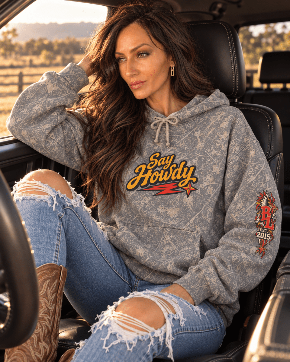 Say Howdy Western Graphic Hoodie - Hoodie