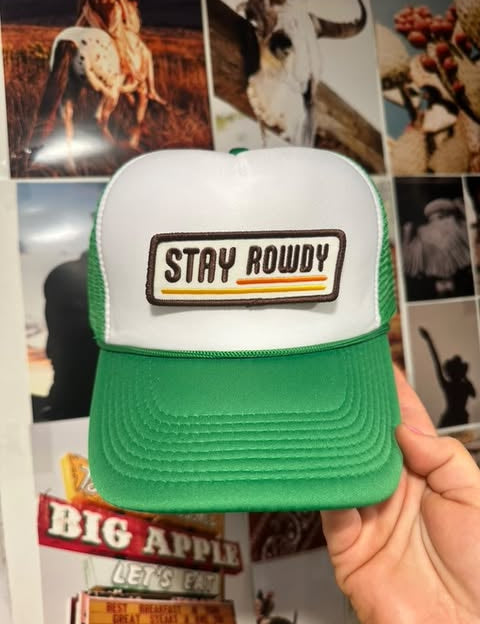 Stay Rowdy Patched Trucker Hat | trucker hat | Stay Rowdy Patched Trucker Hat