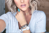 Studded Oval Statement Adjustable Ring