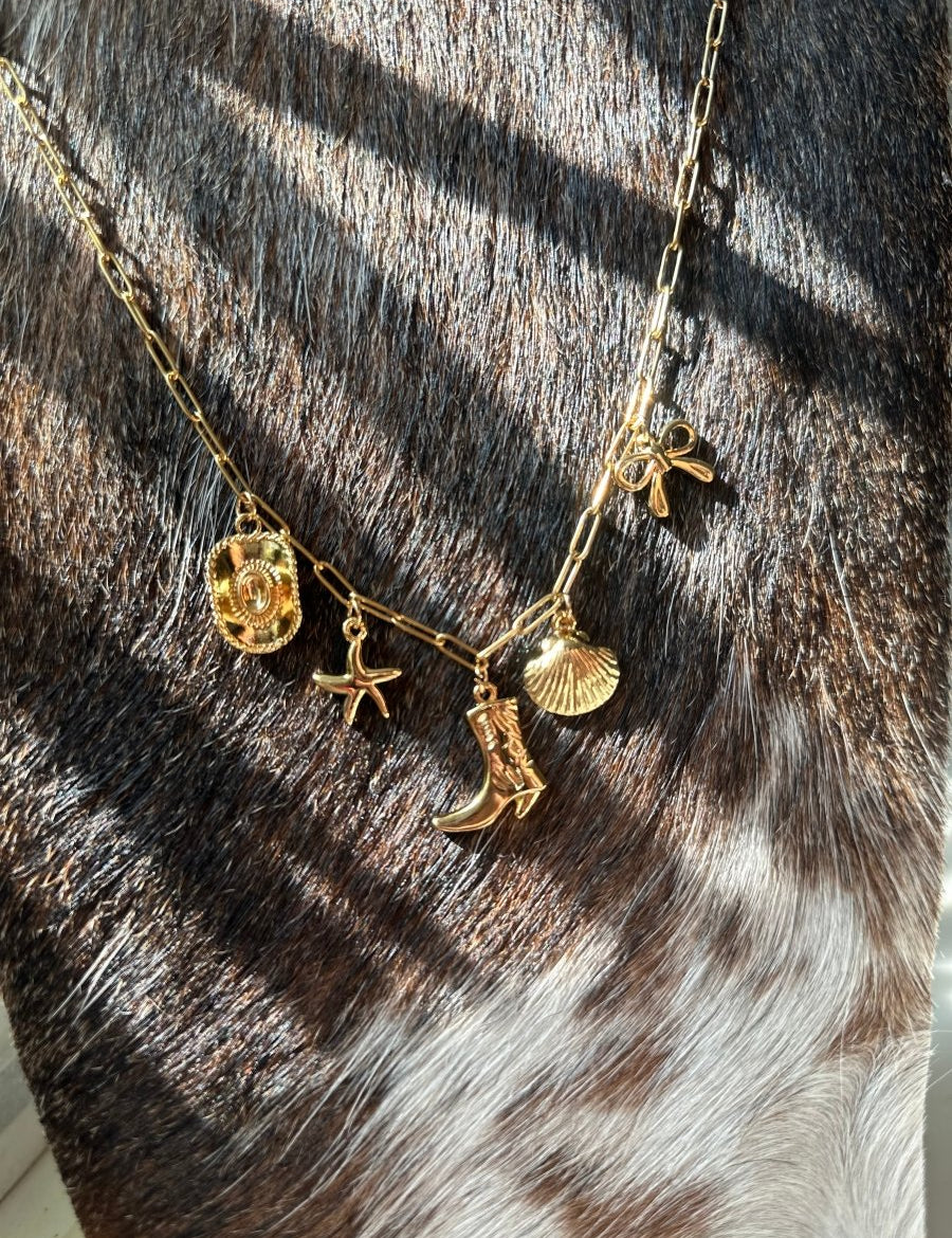 The Coastal Cowgirl Charm Necklace – Gold | necklace | The Coastal Cowgirl Charm Necklace – Gold