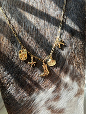 The Coastal Cowgirl Charm Necklace – Gold | necklace | The Coastal Cowgirl Charm Necklace – Gold