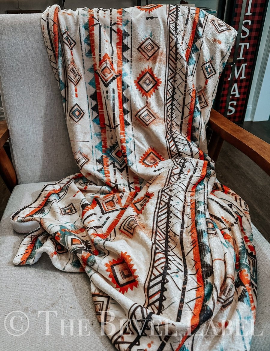 Tribes Velveteen Plush Blanket, Cozy Home Decor, Perfect for Snuggling, Rustic Gift, Bohemian Style | blanket |