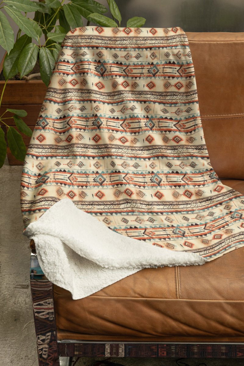 Tribes Velveteen Plush Blanket, Cozy Home Decor, Perfect for Snuggling, Rustic Gift, Bohemian Style | blanket |