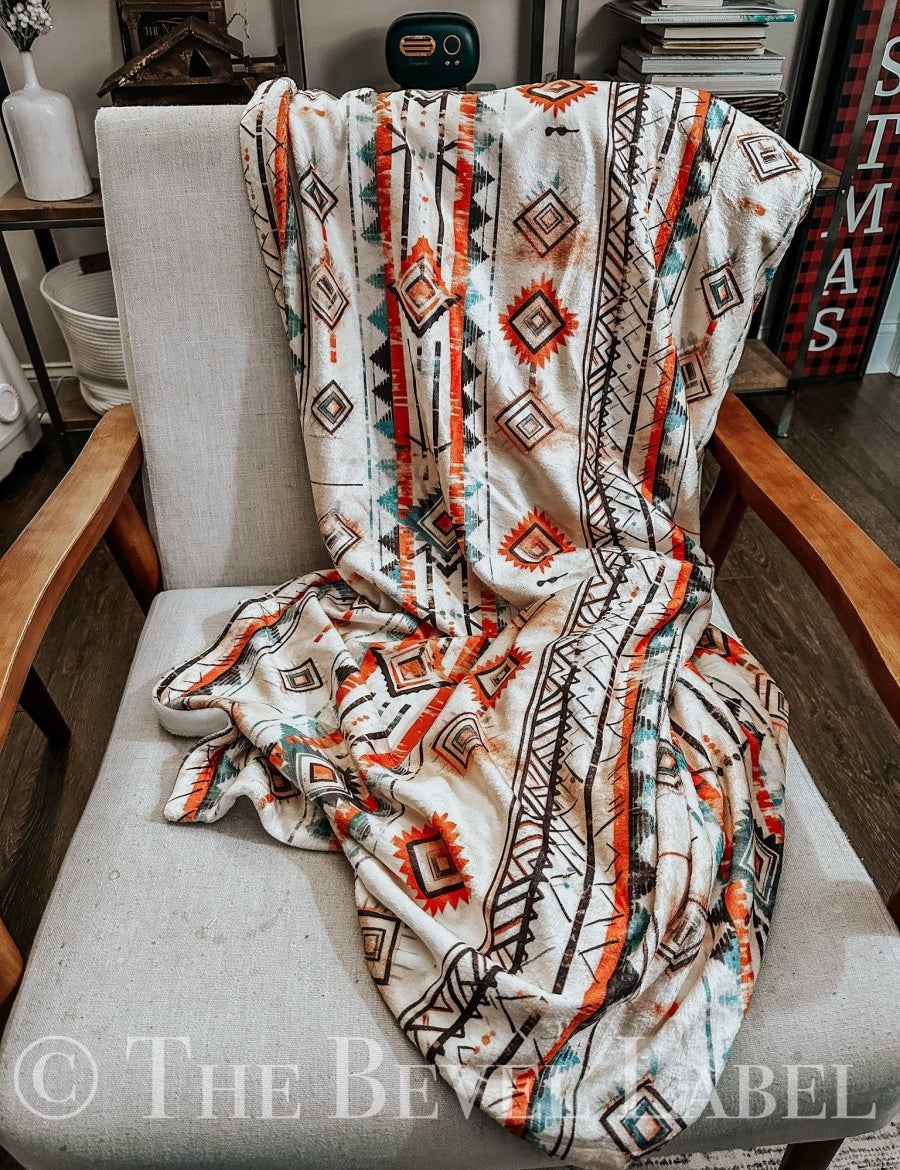 Tribes Velveteen Plush Blanket, Cozy Home Decor, Perfect for Snuggling, Rustic Gift, Bohemian Style | blanket |