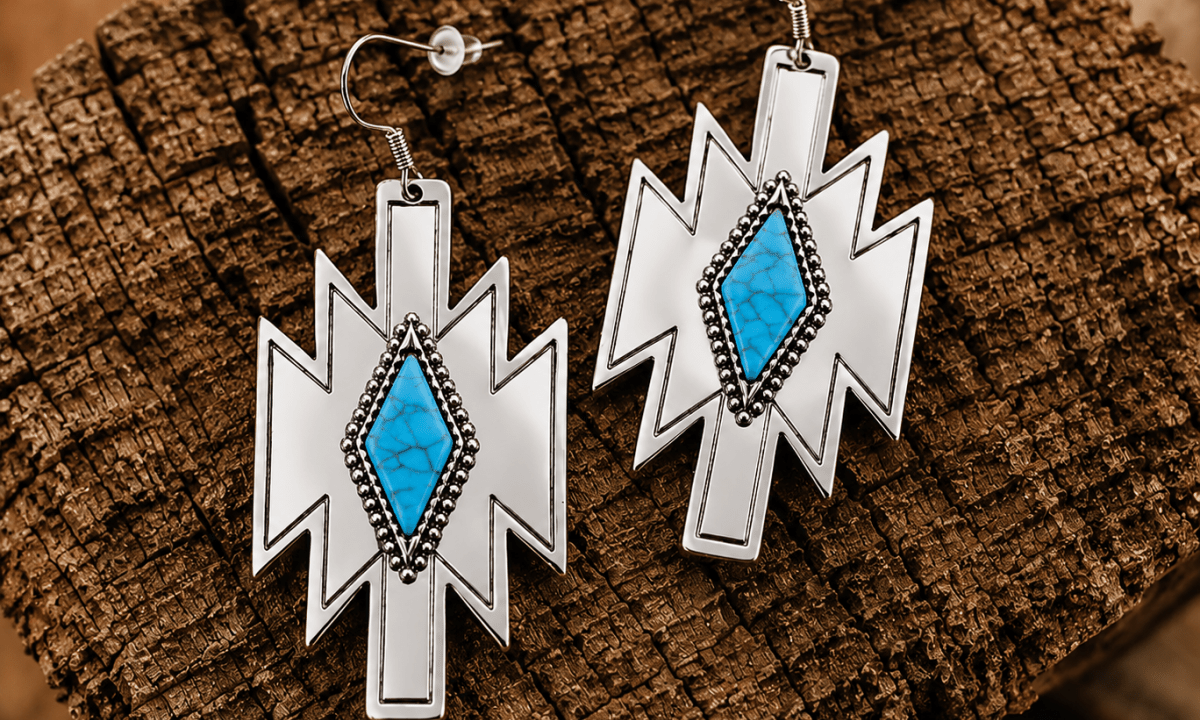 Turquoise Southwestern Aztec Earrings | jewerly | Turquoise Southwestern Aztec Earrings
