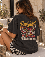 Vintage Eagle Graphic Tee | Bevel Label Black Back Print Shirt