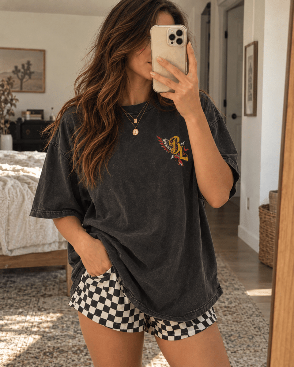 Vintage Eagle Graphic Tee | Bevel Label Black Back Print Shirt - T-Shirt